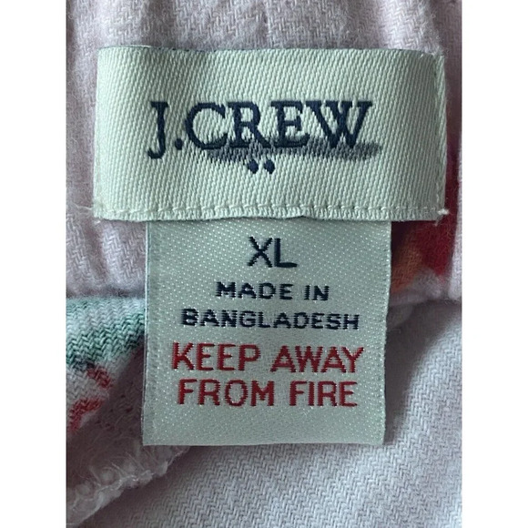 J Crew XL Flannel Pajama Pants Pink Red Car Christmas Tree - Picture 5 of 8